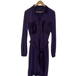 White House‎ Black Market Deep Purple Long Sleeve Dress
